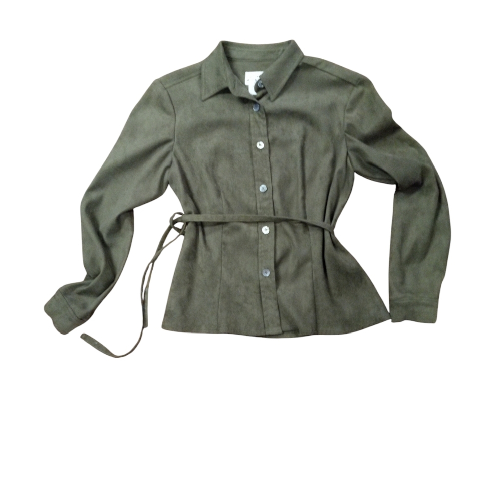 David Warren green suede button down size 6